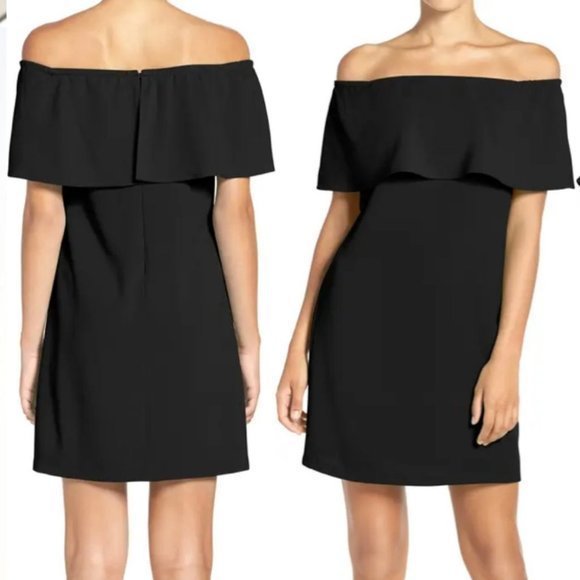 NWT CHARLES HENRY Off The Shoulder Black Dress (XS)‎ - Picture 4 of 13